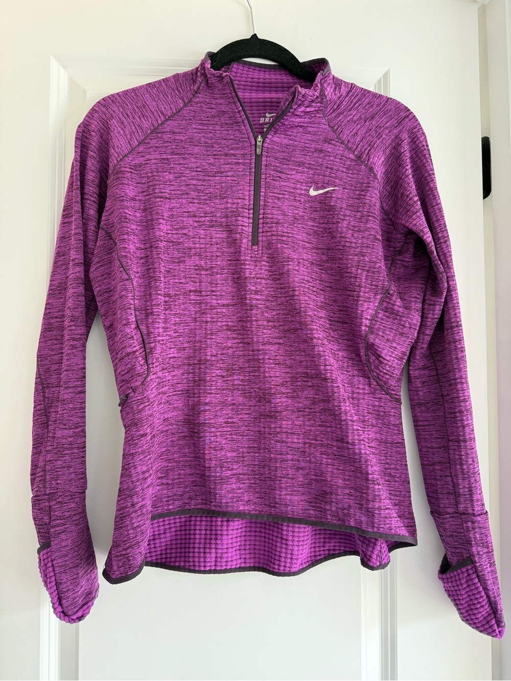Nike Women’s Purple Heather Quarter‑Zip Running Pullover